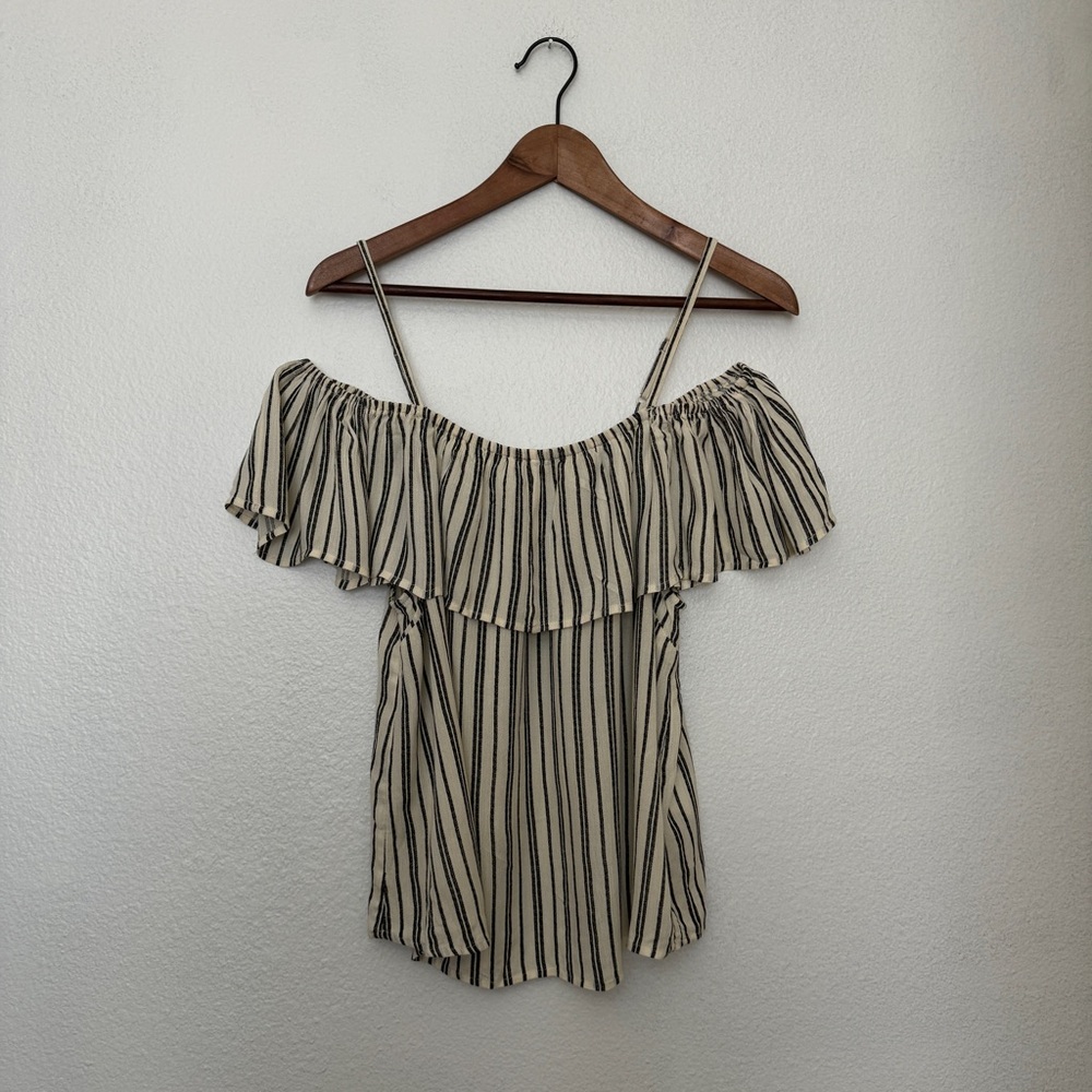Billabong Summer Sunsets Off the Shoulder Striped Top Large Like New